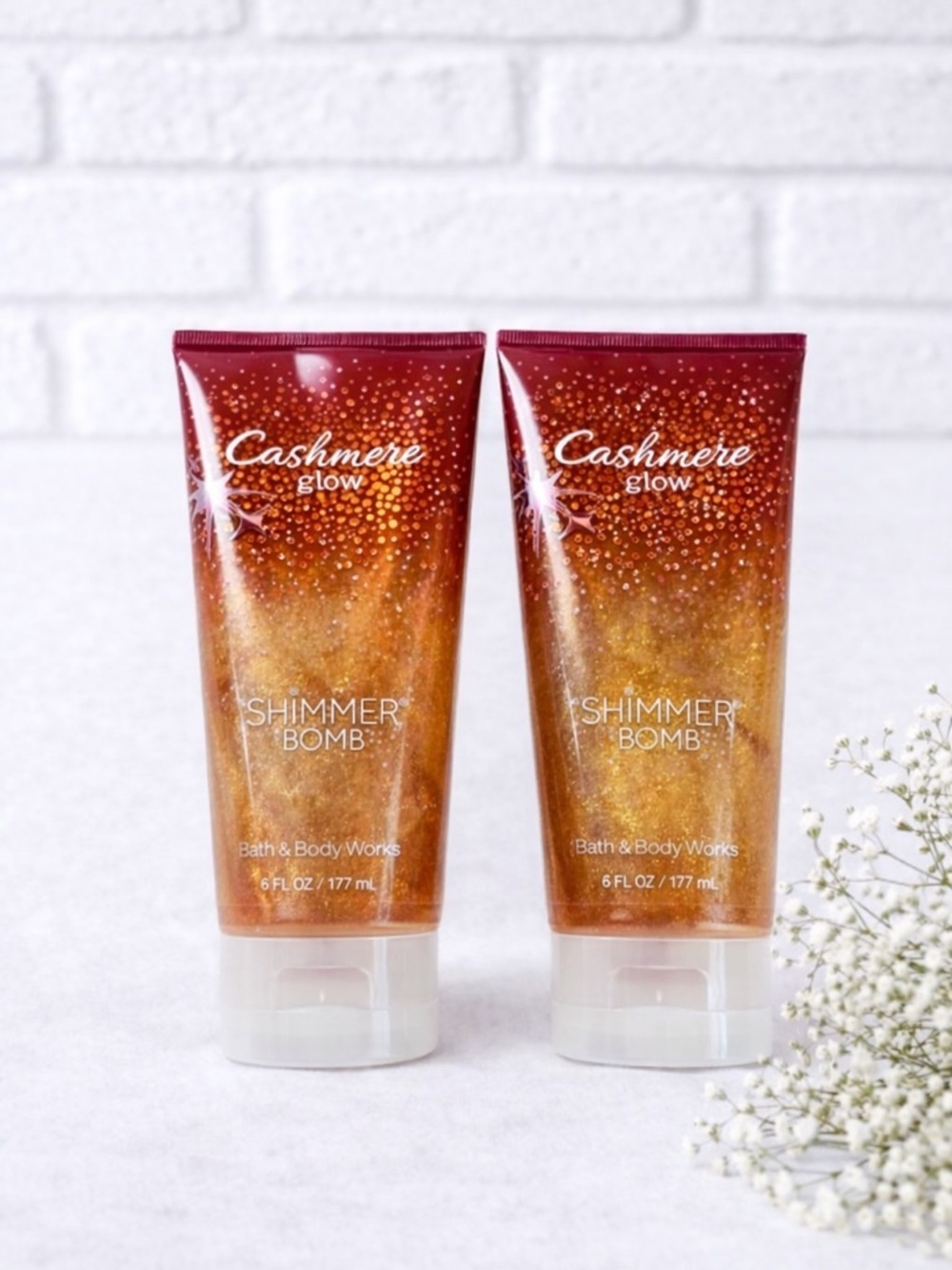 NEW Bath & Body Works Cashmere Glow Shimmer Bomb 6oz x 2 RARE RETIRED